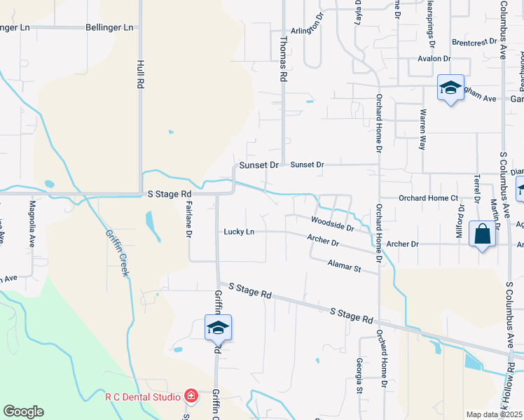 map of restaurants, bars, coffee shops, grocery stores, and more near 2054 La Connor Lane in Medford