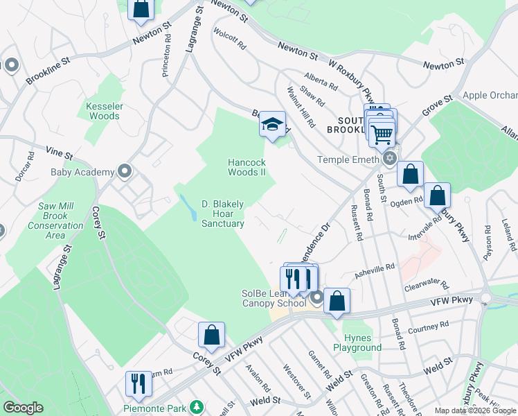 map of restaurants, bars, coffee shops, grocery stores, and more near in 