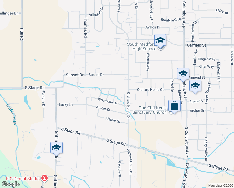 map of restaurants, bars, coffee shops, grocery stores, and more near 2033 Fallen Leaf Drive in Medford