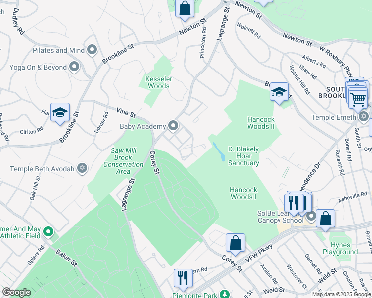 map of restaurants, bars, coffee shops, grocery stores, and more near in 