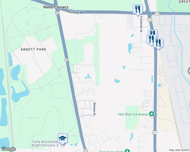 map of restaurants, bars, coffee shops, grocery stores, and more near 12900 West Heiden Circle in Lake Bluff