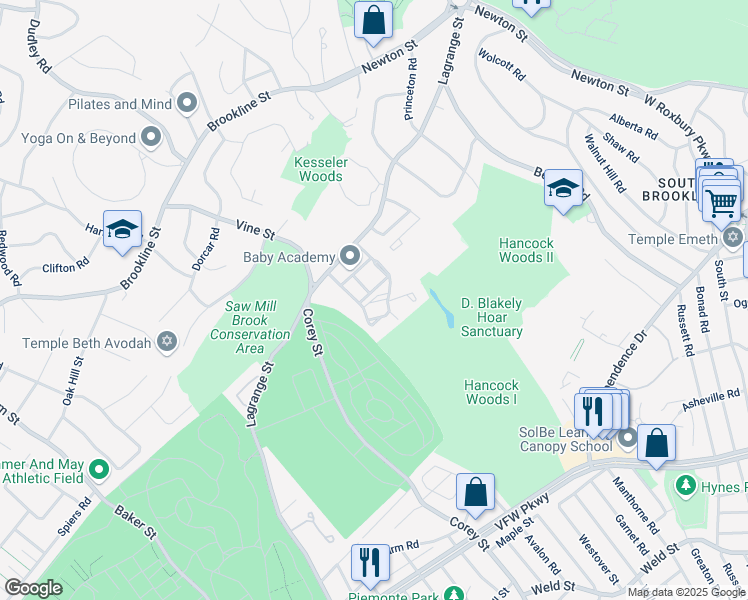 map of restaurants, bars, coffee shops, grocery stores, and more near in 