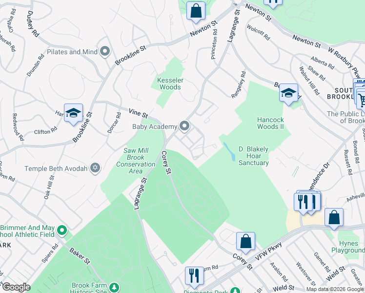 map of restaurants, bars, coffee shops, grocery stores, and more near in 