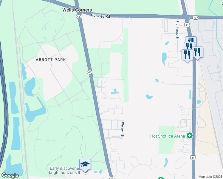 map of restaurants, bars, coffee shops, grocery stores, and more near 13200 West Heiden Circle in Lake Bluff