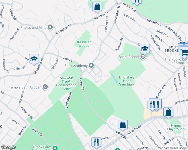 map of restaurants, bars, coffee shops, grocery stores, and more near in 