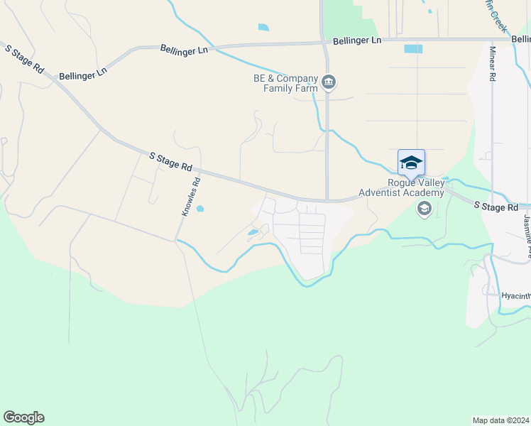 map of restaurants, bars, coffee shops, grocery stores, and more near 3995 South Stage Road in Medford