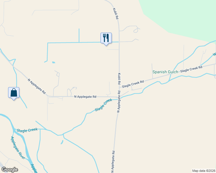 map of restaurants, bars, coffee shops, grocery stores, and more near 13990 North Applegate Road in Grants Pass