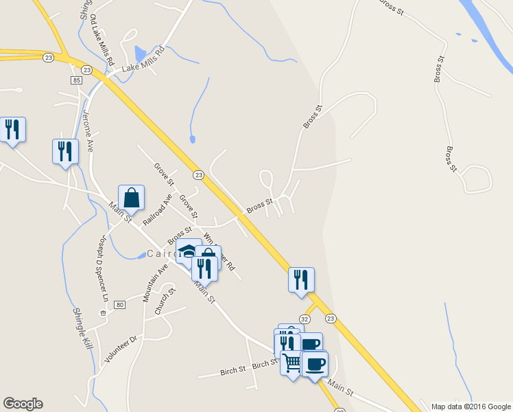 map of restaurants, bars, coffee shops, grocery stores, and more near 593 Bross Street in Cairo