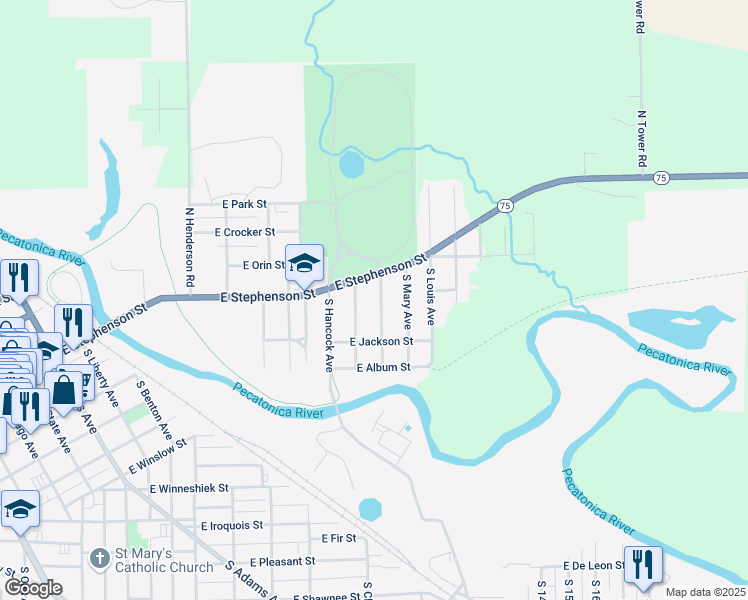 map of restaurants, bars, coffee shops, grocery stores, and more near 16 South Johanna Avenue in Freeport