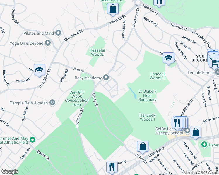 map of restaurants, bars, coffee shops, grocery stores, and more near in 
