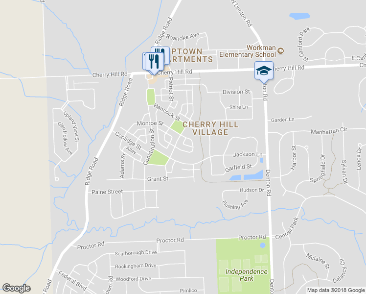 map of restaurants, bars, coffee shops, grocery stores, and more near 628 McKinley Circle in Canton