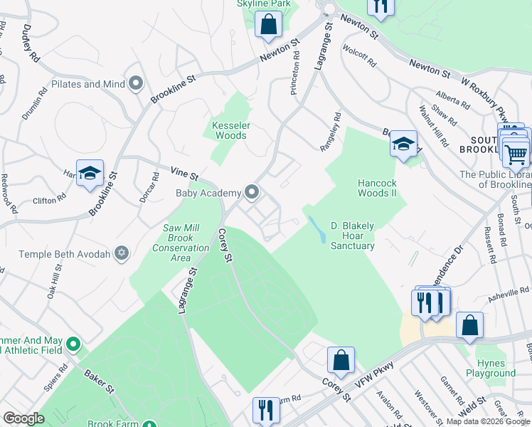 map of restaurants, bars, coffee shops, grocery stores, and more near in 