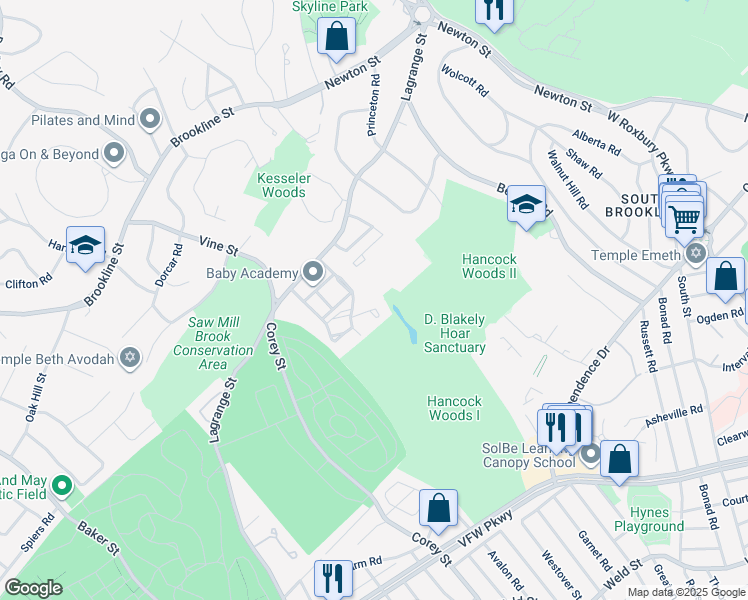 map of restaurants, bars, coffee shops, grocery stores, and more near in 