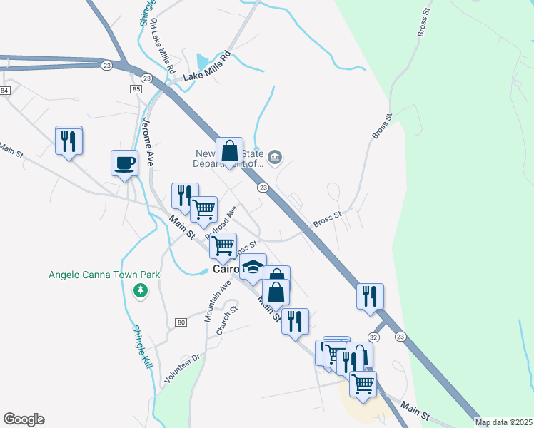 map of restaurants, bars, coffee shops, grocery stores, and more near 24 Grove Street in Cairo