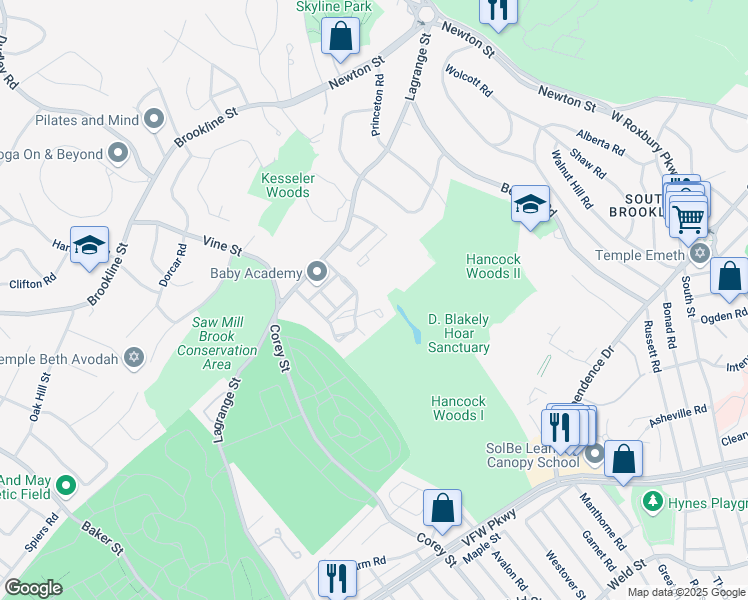 map of restaurants, bars, coffee shops, grocery stores, and more near in 