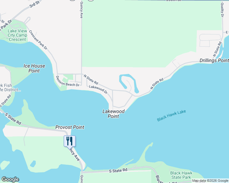 map of restaurants, bars, coffee shops, grocery stores, and more near 231-259 North State Road in Lake View