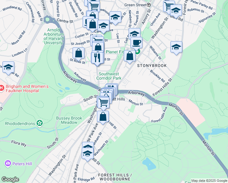 map of restaurants, bars, coffee shops, grocery stores, and more near 418 New Washington Street in Boston