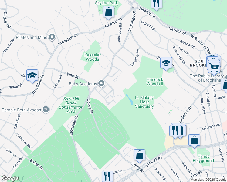 map of restaurants, bars, coffee shops, grocery stores, and more near in 