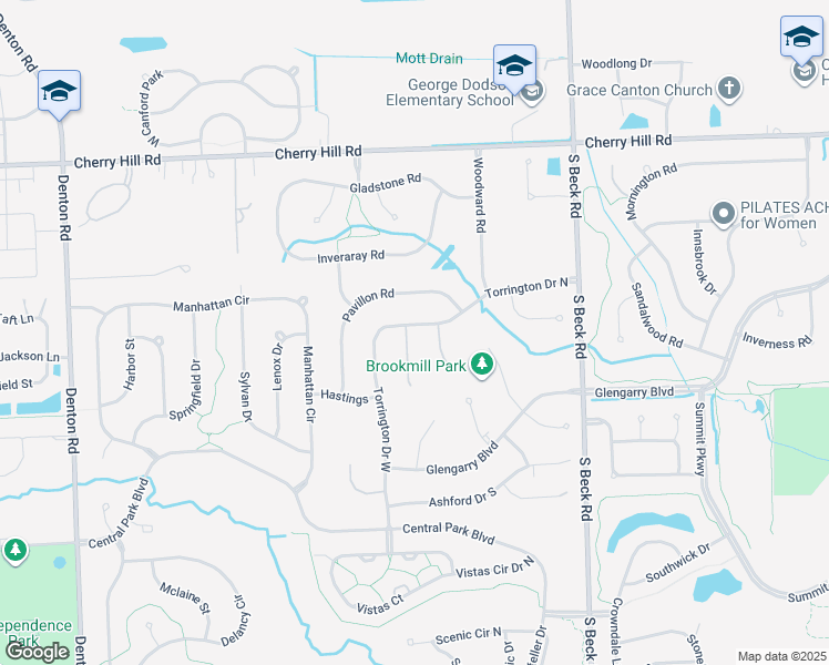 map of restaurants, bars, coffee shops, grocery stores, and more near 337 Westbourne Court in Wayne County
