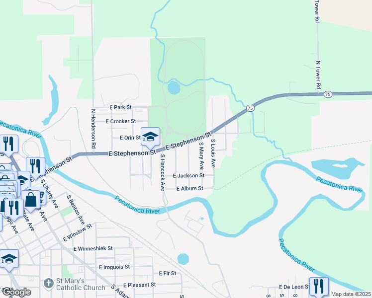 map of restaurants, bars, coffee shops, grocery stores, and more near 16 South Johanna Avenue in Freeport
