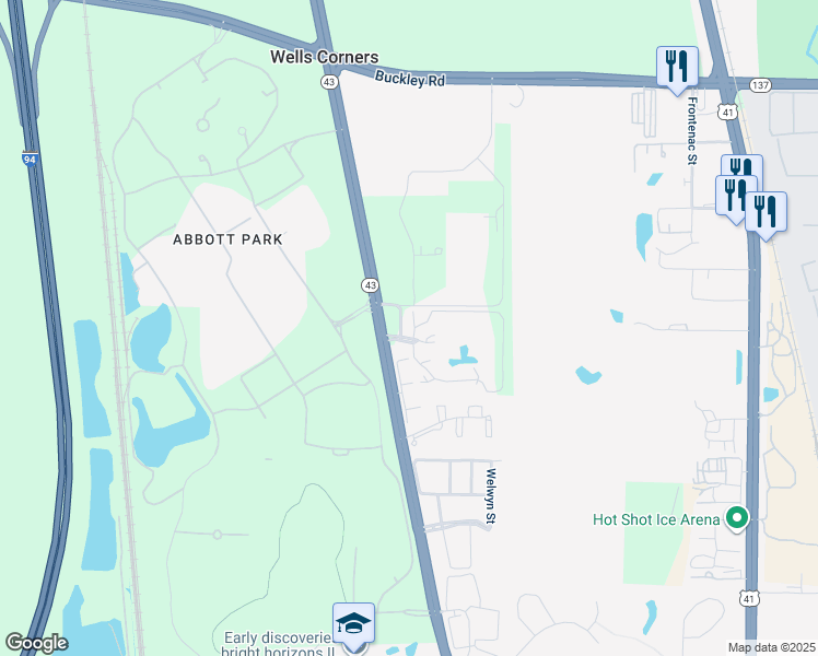 map of restaurants, bars, coffee shops, grocery stores, and more near 13283 West Heiden Circle in Lake Bluff