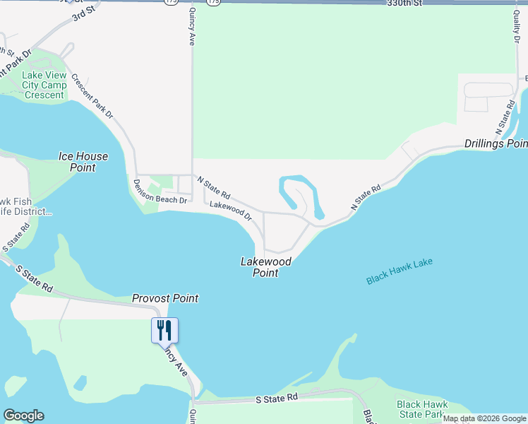 map of restaurants, bars, coffee shops, grocery stores, and more near 231 North State Road in Lake View