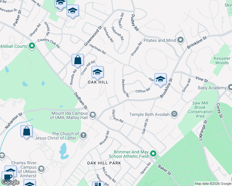 map of restaurants, bars, coffee shops, grocery stores, and more near 29 Lovett Road in Newton