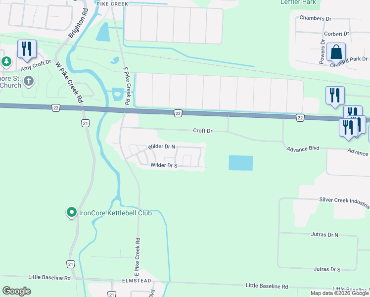 map of restaurants, bars, coffee shops, grocery stores, and more near in Windsor