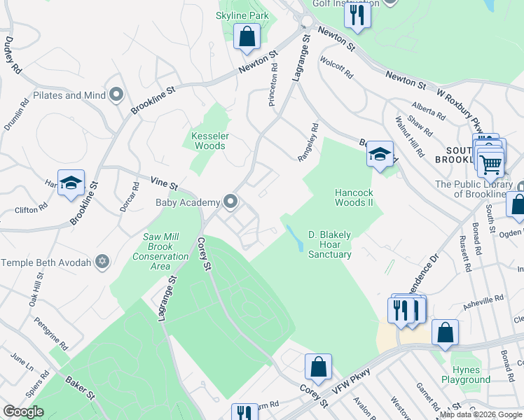 map of restaurants, bars, coffee shops, grocery stores, and more near in 