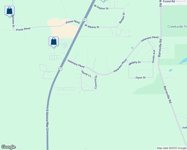 map of restaurants, bars, coffee shops, grocery stores, and more near 4215 Savoy Lane in McHenry