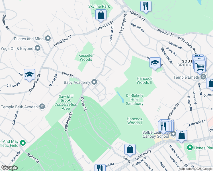 map of restaurants, bars, coffee shops, grocery stores, and more near in 
