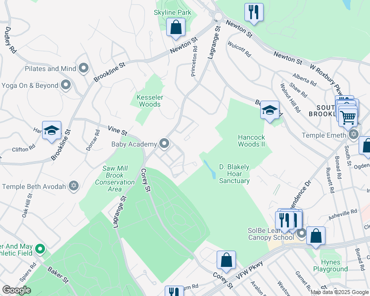 map of restaurants, bars, coffee shops, grocery stores, and more near in 