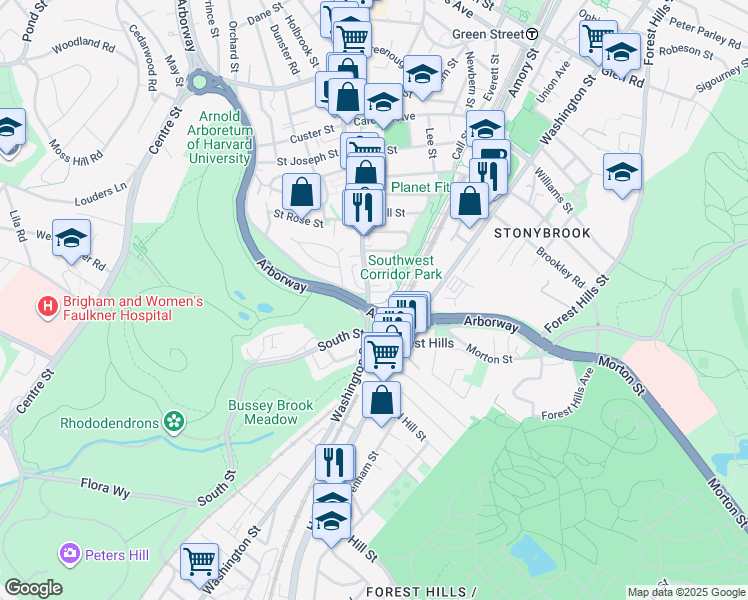 map of restaurants, bars, coffee shops, grocery stores, and more near 1037 New Washington Street in Boston
