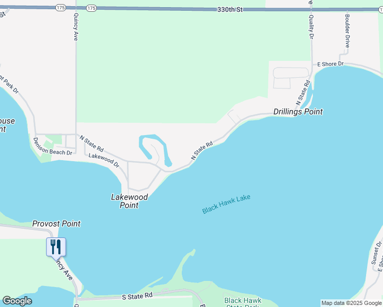 map of restaurants, bars, coffee shops, grocery stores, and more near 368 North State Road in Lake View