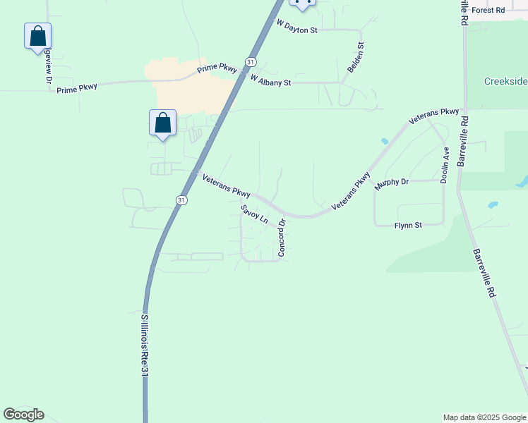 map of restaurants, bars, coffee shops, grocery stores, and more near 4215 Savoy Lane in McHenry