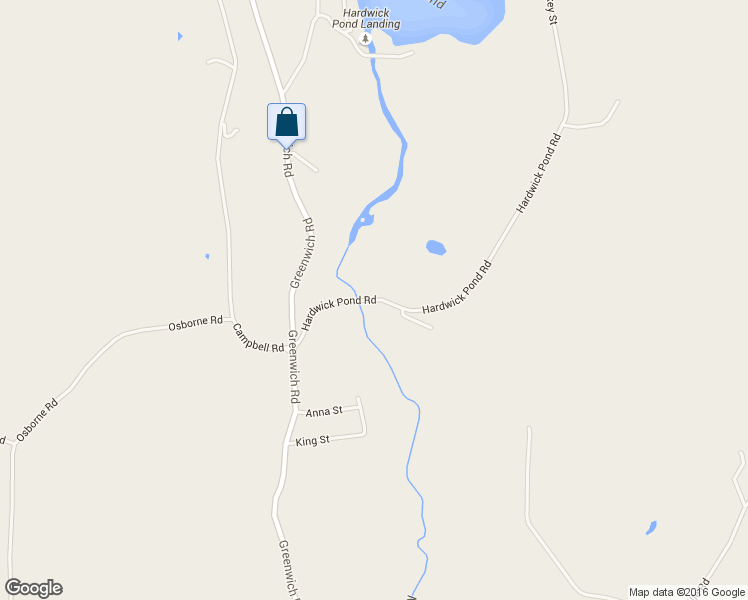 map of restaurants, bars, coffee shops, grocery stores, and more near 70 Hardwick Pond Road in Ware