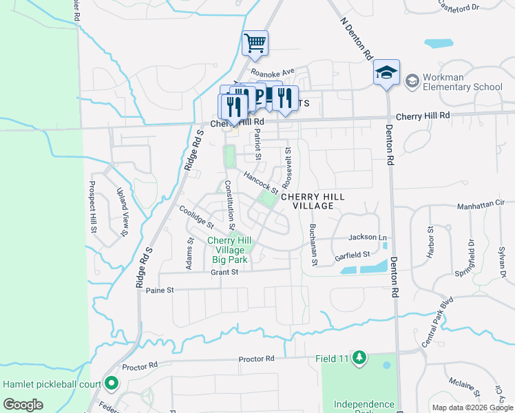 map of restaurants, bars, coffee shops, grocery stores, and more near 642 Filmore Street in Canton