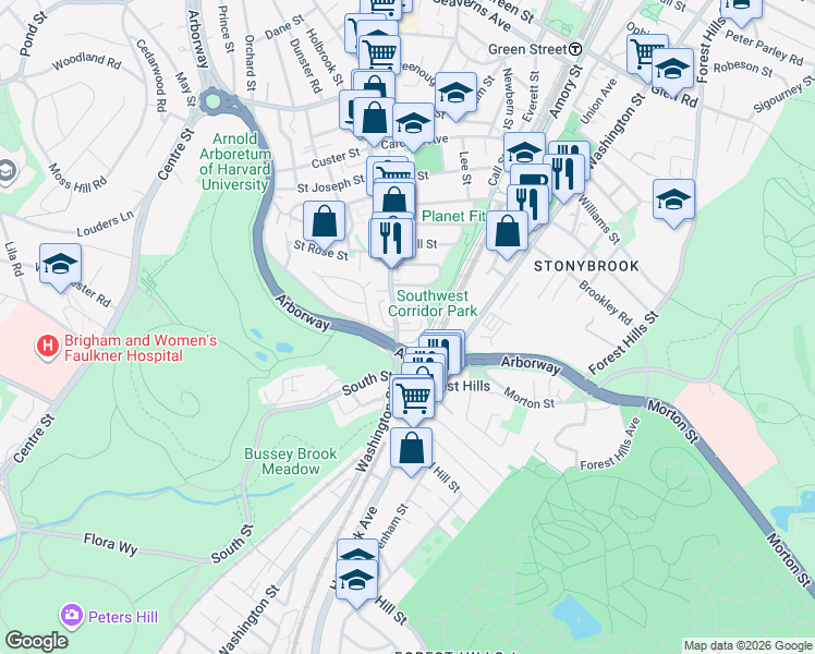 map of restaurants, bars, coffee shops, grocery stores, and more near 19 Anson Street in Boston