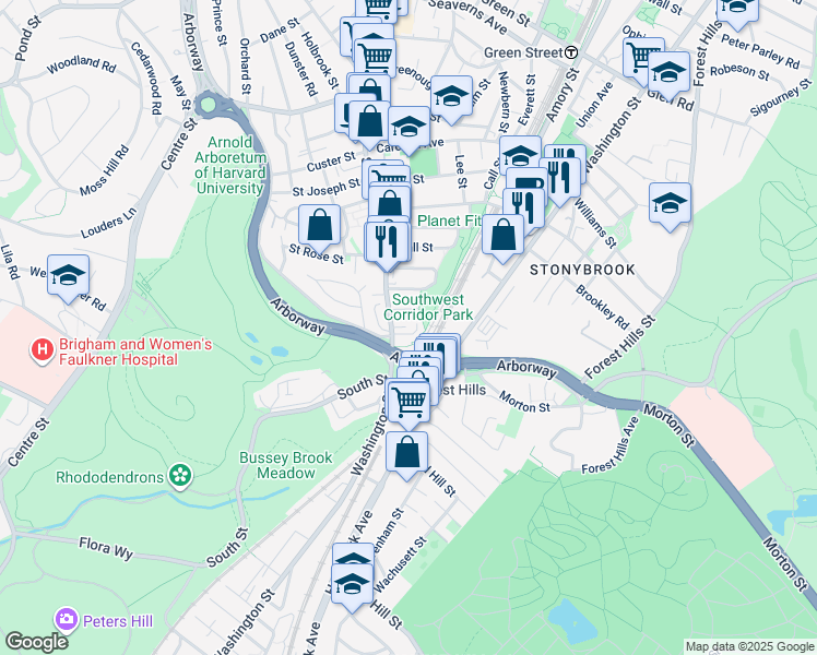 map of restaurants, bars, coffee shops, grocery stores, and more near 19 Anson Street in Boston