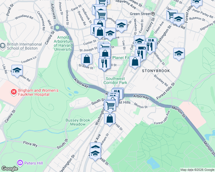 map of restaurants, bars, coffee shops, grocery stores, and more near 17 Anson Street in Boston