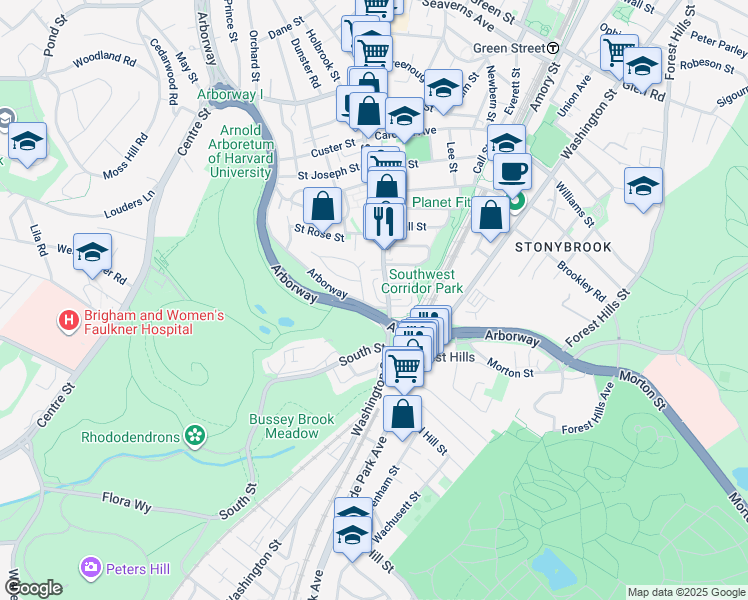 map of restaurants, bars, coffee shops, grocery stores, and more near in Boston