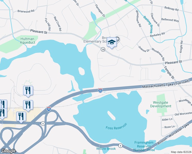 map of restaurants, bars, coffee shops, grocery stores, and more near 23 Vaillencourt Drive in Framingham