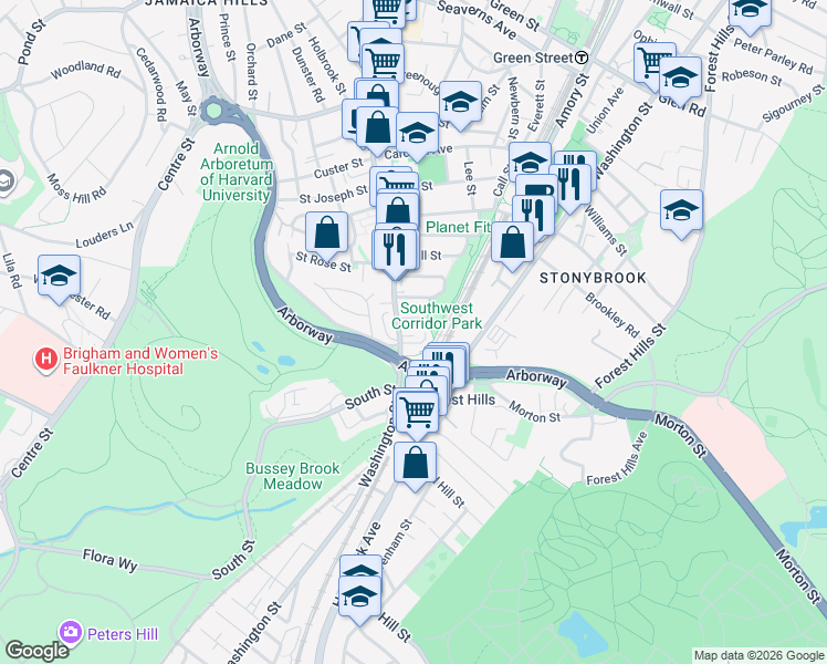 map of restaurants, bars, coffee shops, grocery stores, and more near 222 South Street in Boston