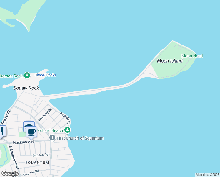 map of restaurants, bars, coffee shops, grocery stores, and more near 10-94 Moon Island Road in Quincy