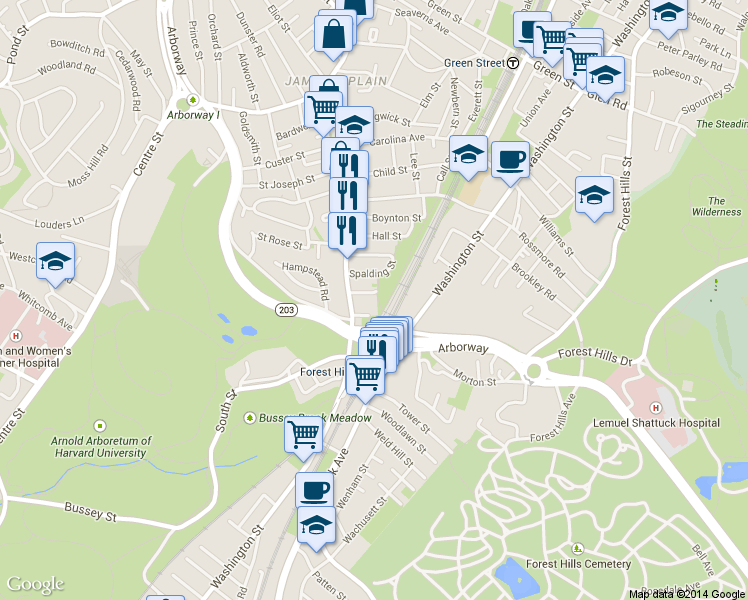 map of restaurants, bars, coffee shops, grocery stores, and more near 19 Anson Street in Boston
