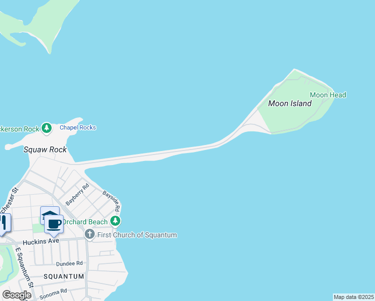 map of restaurants, bars, coffee shops, grocery stores, and more near 47 Moon Island Road in Quincy