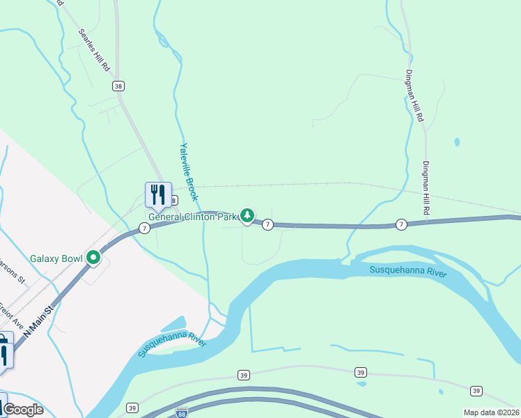 map of restaurants, bars, coffee shops, grocery stores, and more near 2511 New York 7 in Bainbridge