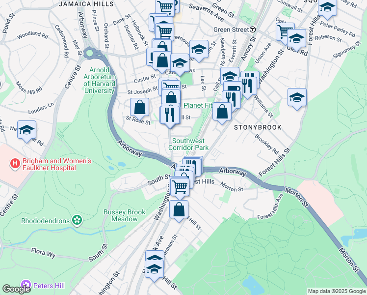map of restaurants, bars, coffee shops, grocery stores, and more near 19 Anson Street in Boston