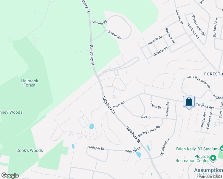 map of restaurants, bars, coffee shops, grocery stores, and more near 770 Salisbury Street in Worcester