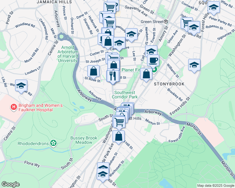 map of restaurants, bars, coffee shops, grocery stores, and more near 10 Anson Street in Boston